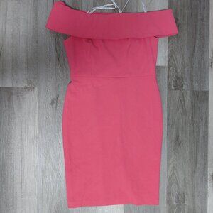 Calvin Klein Petite Off the Shoulder Coral Women Cocktail Dress Size 8 -NWT
